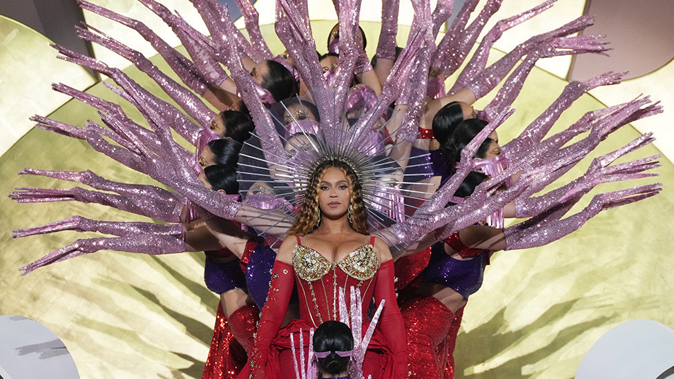 Beyoncé performs on stage headlining the Grand Reveal of Dubai's newest luxury hotel, Atlantis The Royal on January 21, 2023 in Dubai