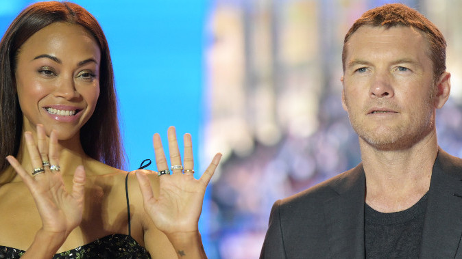 Zoe Saldana and Sam Worthington