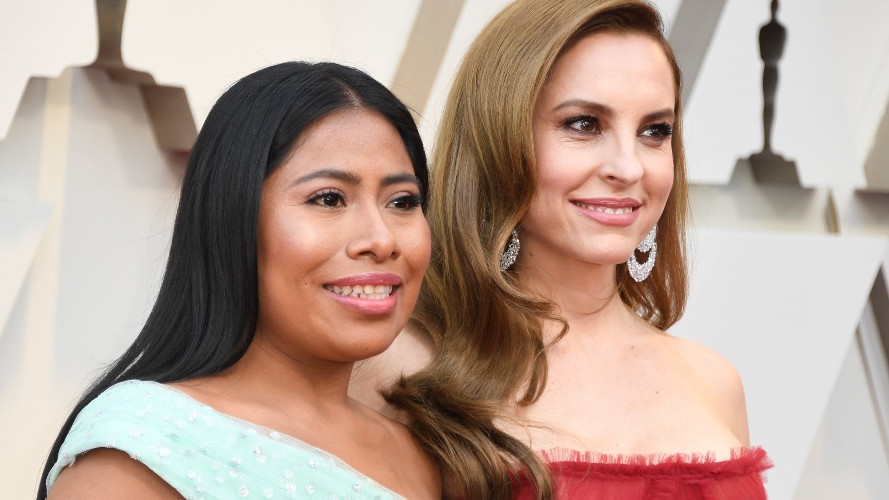 Yalitza Aparicio and Marina de Tavira attend the 91st Annual Academy Awards at Hollywood and Highland on February 24, 2019 in Hollywood, California.
