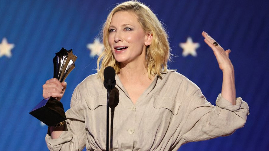 Cate Blanchett accepts the Best Actress award for "Tar" during the 28th annual Critics Choice Awards in Los Angeles, California,
