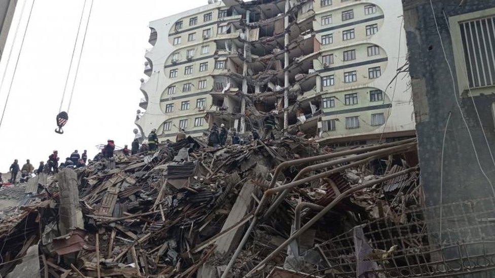 Rescuers helping in Turkey