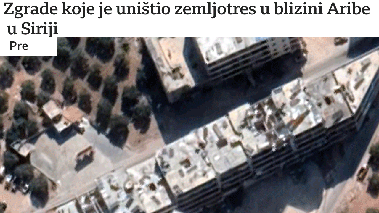 Ariba, Sirija, zemljotres