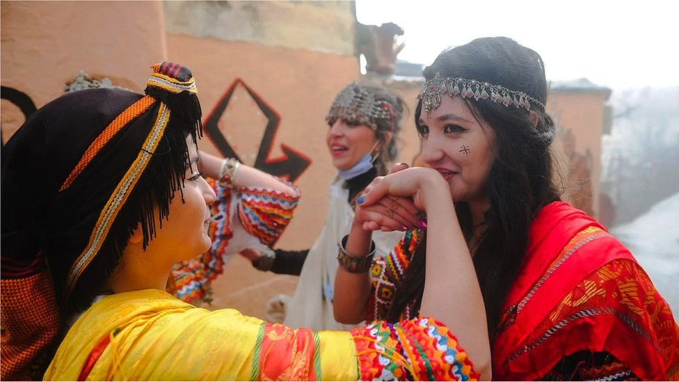 Imazighen people celebrating the New Year according to the Imazighen calendar in Tizi Ouzou, Algeria on 12 January