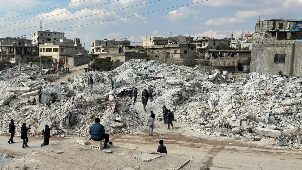 Destroyed buildings in Harem