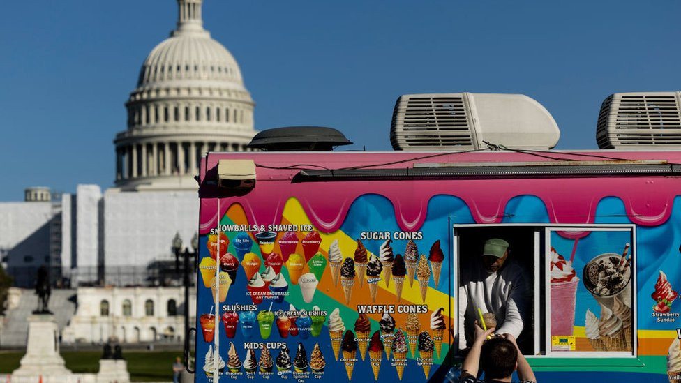 Temperatures in Washington DC were warm enough for ice cream on Thursday