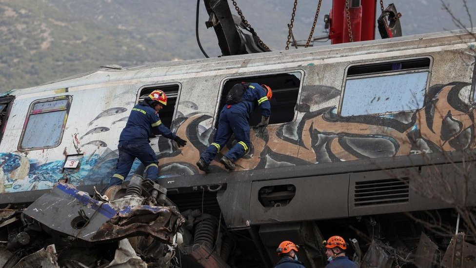 Rescuers in Greece