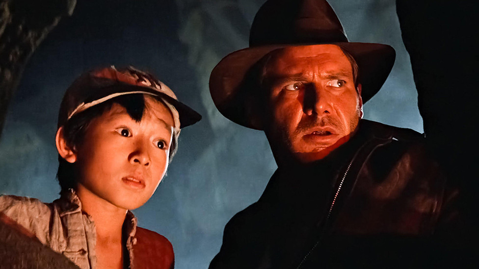 Ke Huy Quan and Harrison Ford in the film Indiana Jones and the Temple of Doom