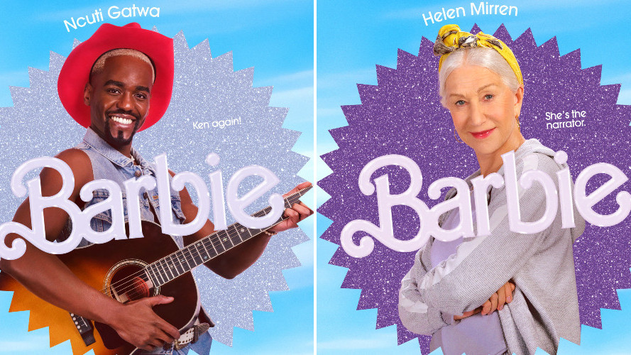Ncuti Gatwa and Dame Helen Mirren in Barbie