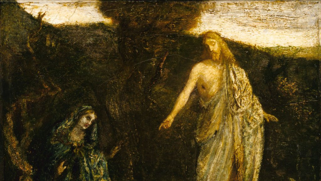 "Cristo apareciendo a María", ~1885. Artista Albert Pinkham Ryder.