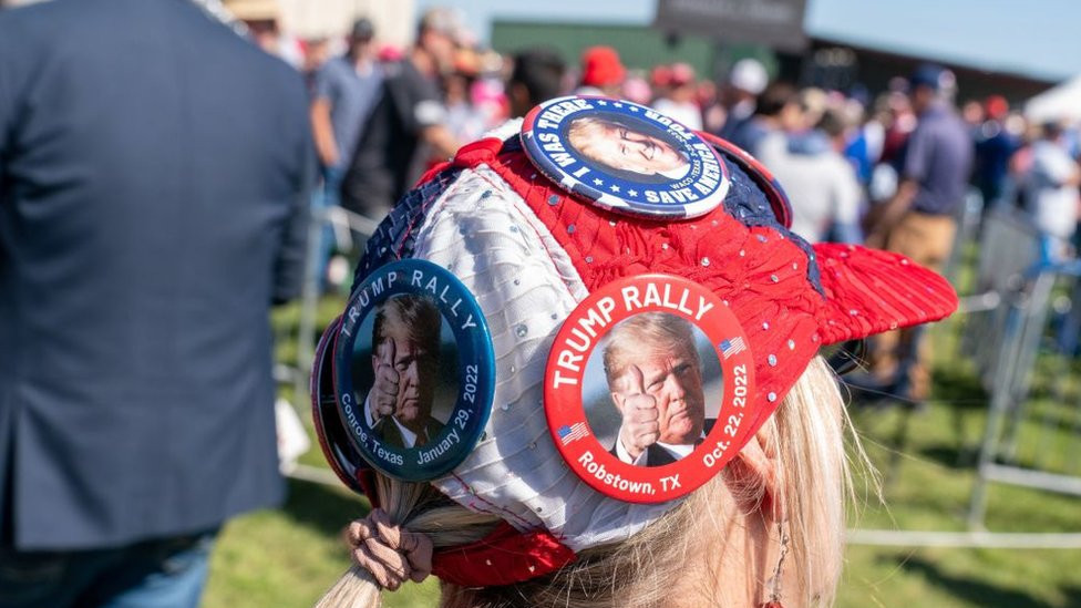 Seguidora de Trump en Waco en marzo de 2023.