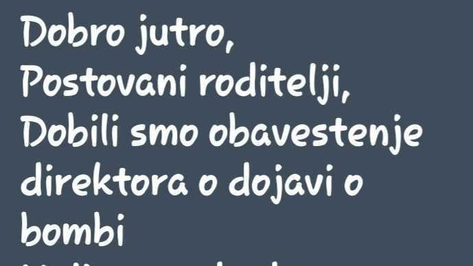 obaveštenje za roditelje