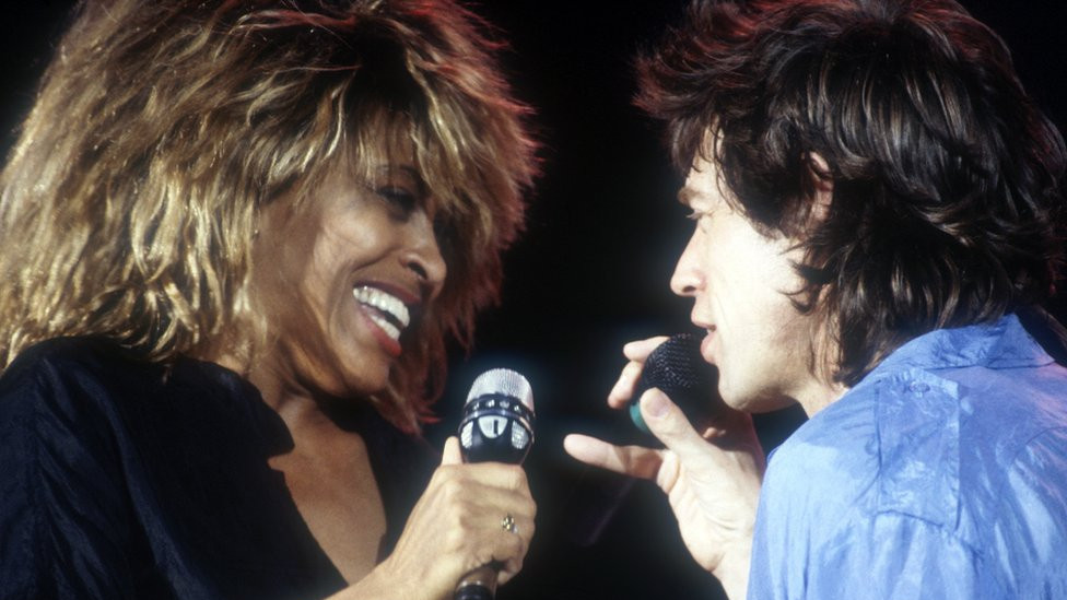 Tina Turner with her friend, Mick Jagger