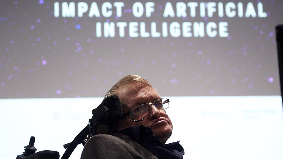 Stephen Hawking at the launch of the Leverhulme Centre for the Future of Intelligence (IFC) at the University of Cambridge on 19 October 2016