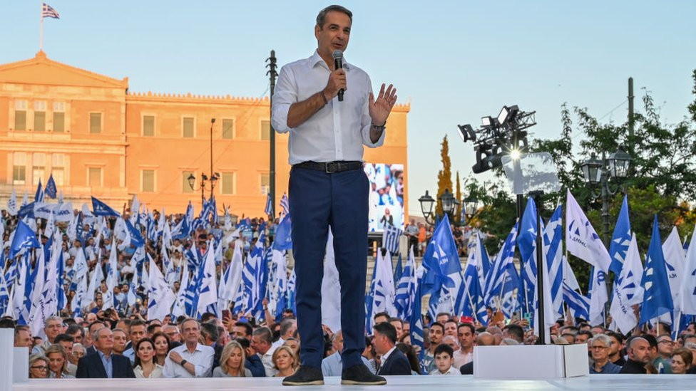 Kirjakos Micotakis na završnom mitingu u Atini