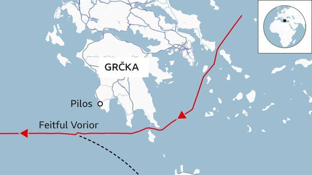mapa potencijalne migrantske rute
