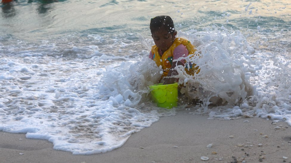 dete, plaža, sunčanje, bebe, beba