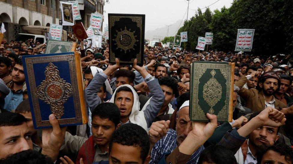 Yemeni protest over Quran-burning, Sanaa, 24 Jul 23
