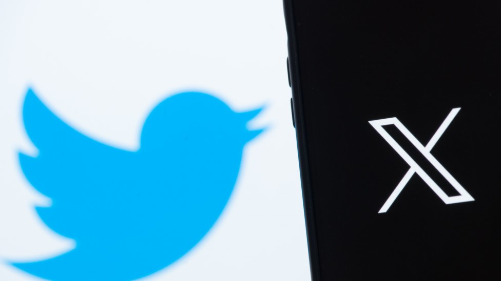 Twitter logo, old and new