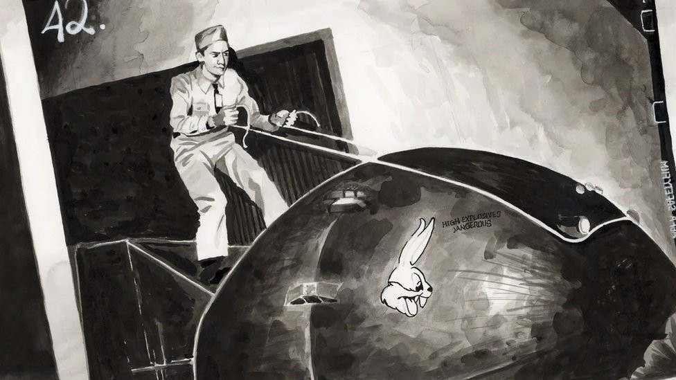 Edvard Vajlder jaše bombu Debeljko pre nego što je bačena na Nagasaki.