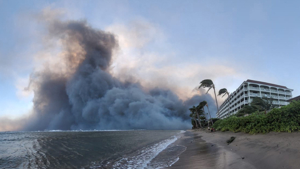 Smoke billows near Lahaina