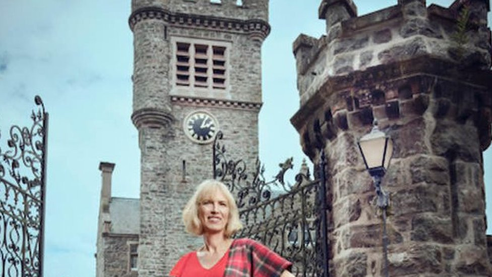 Samantha Kane outside Carbisdale Castle