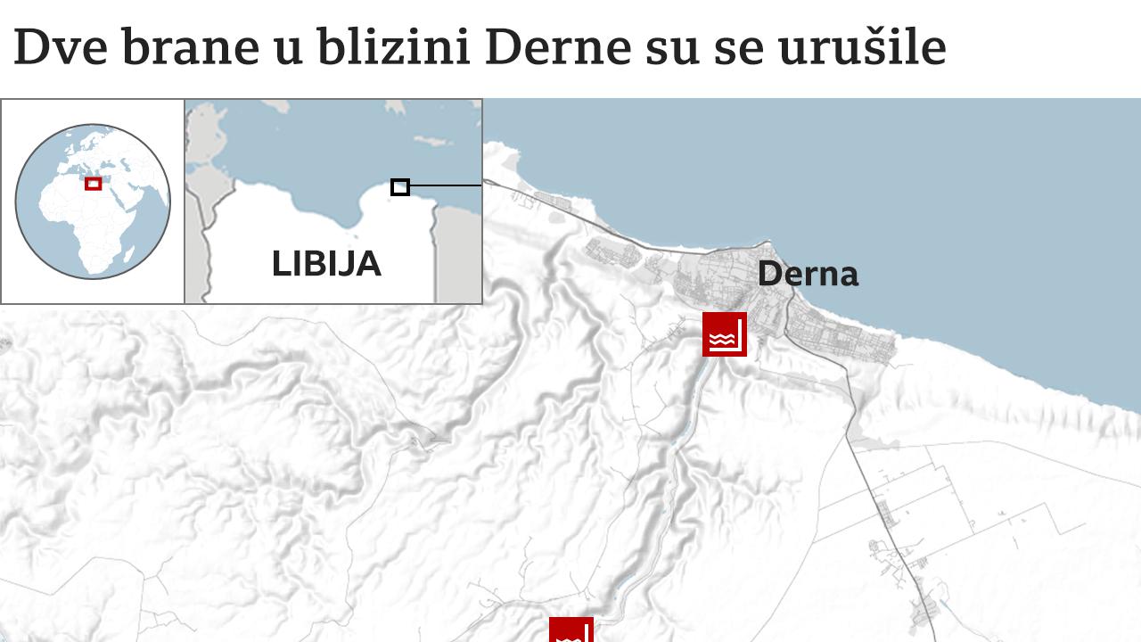 Libija, poplave, brane u Derni