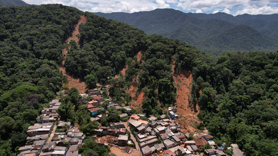 Several deadly landslides are seen after severe rainfall at Barra do Sahy, in Sao Sebastiao, Brazil, February 21, 2023.