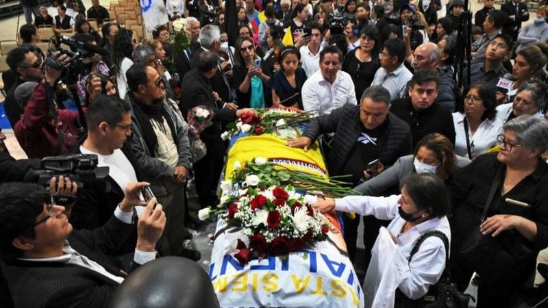 The funeral of Fernando Villavicencio