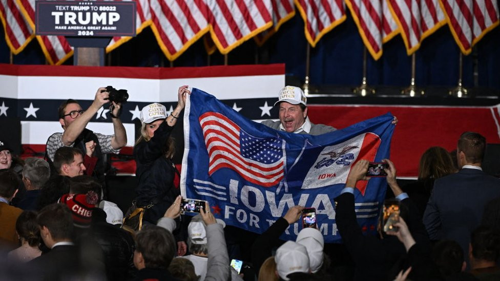 Trump supporter at the Iowa Trump rally