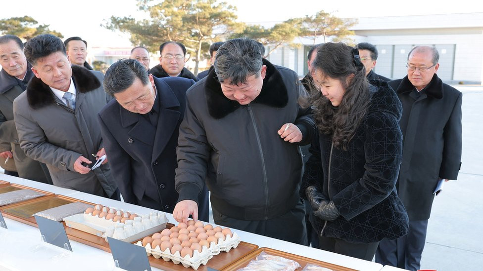 Kim Jong Un and Kim Ju Ae visiting the Kwangchon Chicken Farm near Pyongyang, North Korea, January 7, 2024