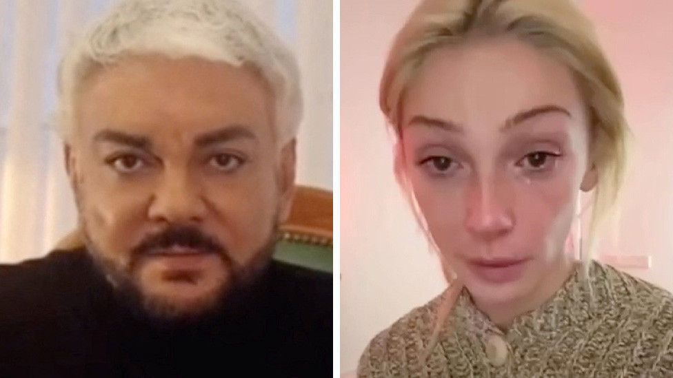 TV voditeljka Nastja Ivleeva (desno) i pevač Filip Kirkorov bili su među slavnim ličnostima koje su se izvinile zato što su učestvovale na „skoro nagoj žurki"