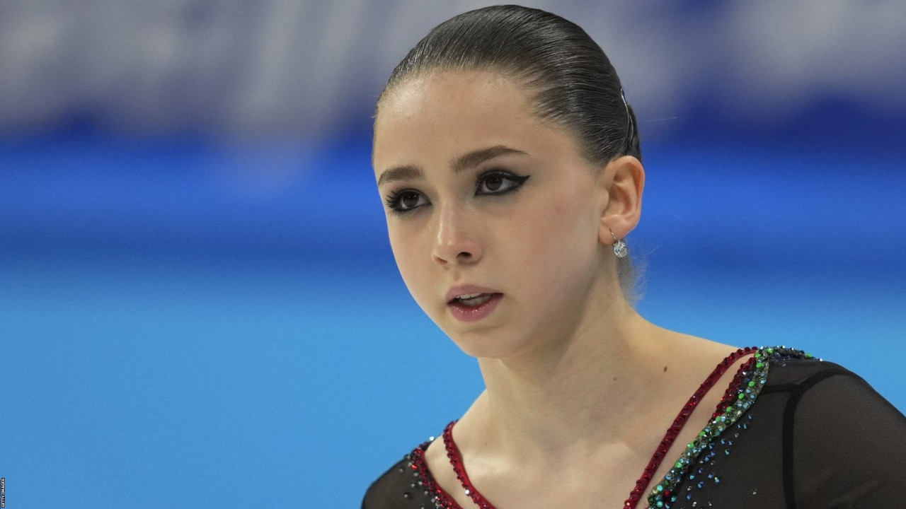 Kamila Valieva competing at Beijing Winter Olympics 2022