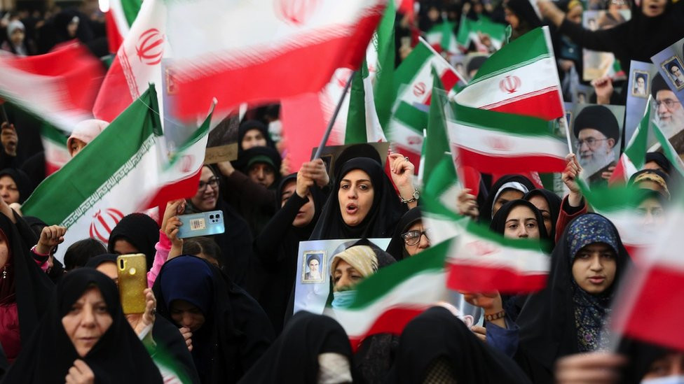 Iranian people gather to mark the 45th anniversary of the 1979 Islamic Revolution at the Mausoleum of Ruhollah Khomeini in Tehran, Iran on 1 February, 2024