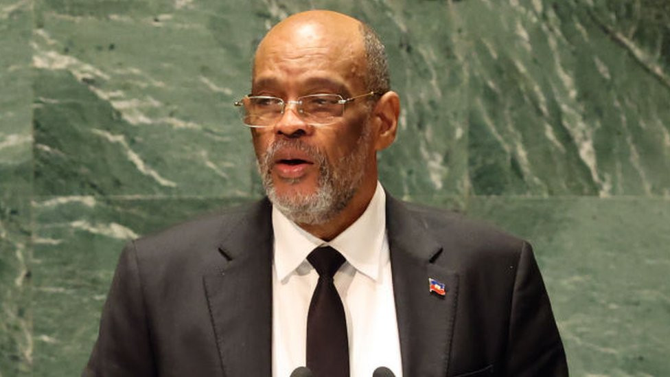 Haitian prime minister Ariel Henry addresses world leaders during the United Nations (UN) General Assembly on 22 September 22 2023 in New York City