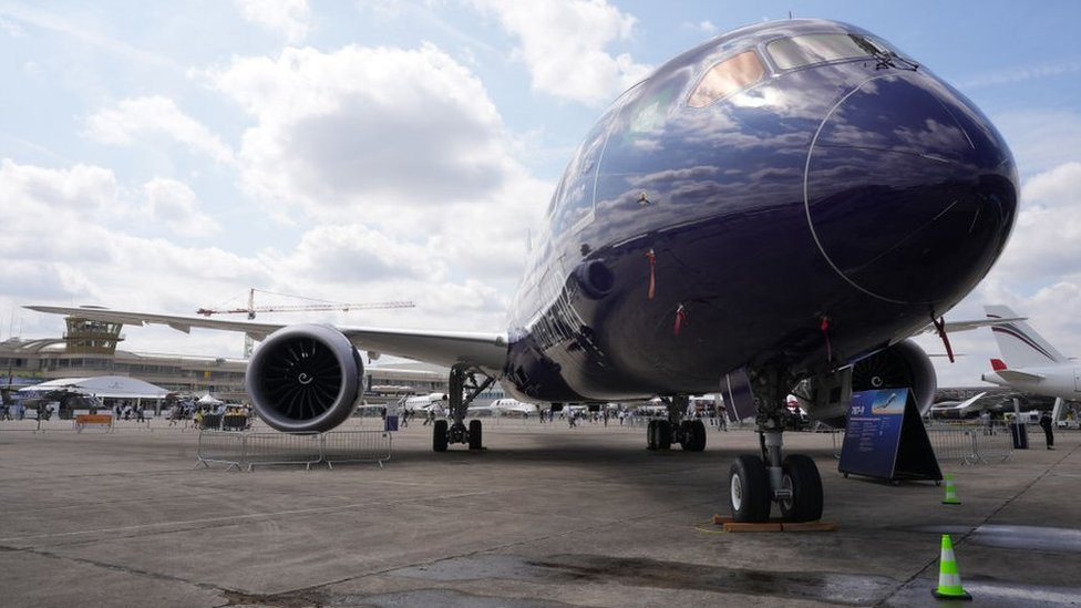 A Boeing 787 Dreamliner plane at the Paris Air Show