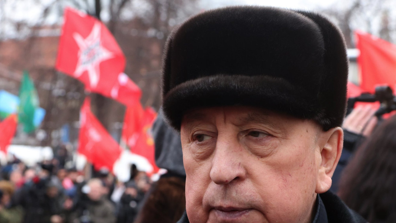 Russian Communist Party's Candidate for 2024 Presidential Elections Nikolay Kharitonov seen during a rally