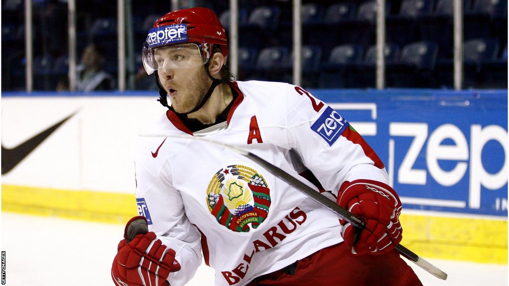 Konstantin Koltsov playing for Belarus in 2008