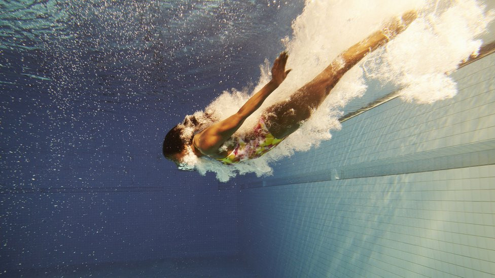 swimmer in a swimming pool