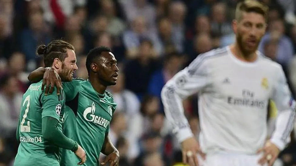 Hogland (levo) proslavlja gol na stadionu Santjago Bernabeu 2014. godine, ali Šalke je taj duel izgubio sa ukupno 9:2 u osmini finala Lige šampiona