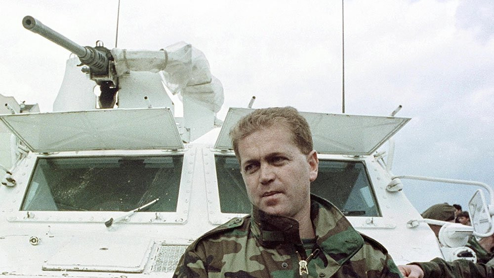 Picture dated 8 April 1993 shows former Bosnian Serb general Vinko Pandurevic in the Bosnian town of Zvornik