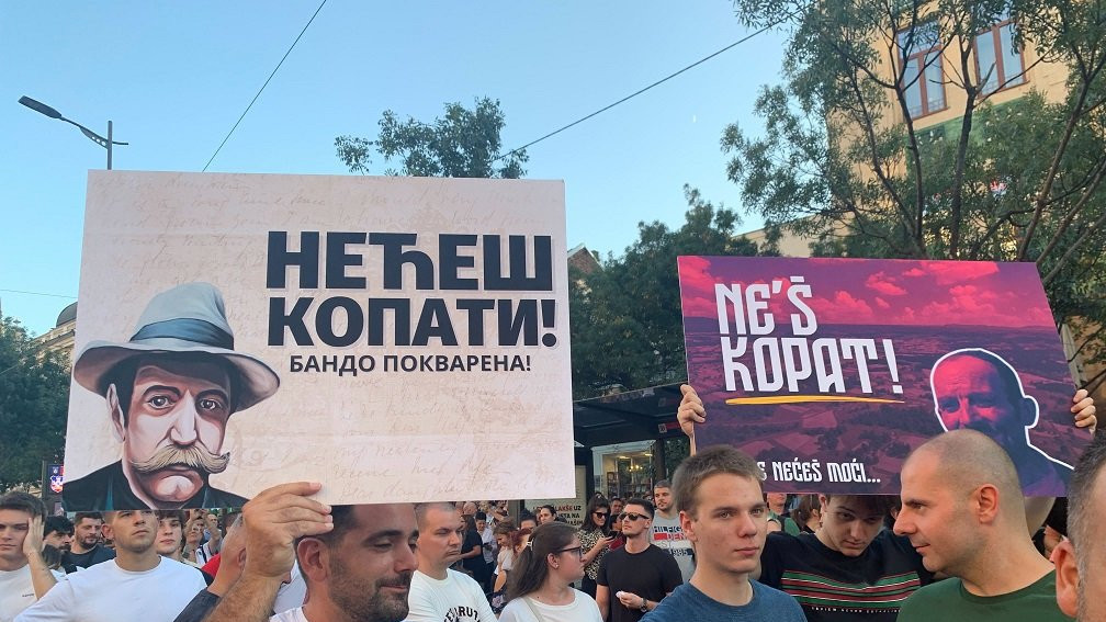 Demonstranti na skupu protiv litijuma u Beogradu