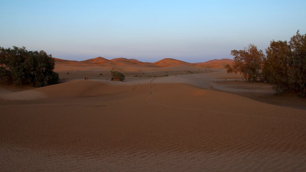 Sahara u selu Merzuga pre poplava