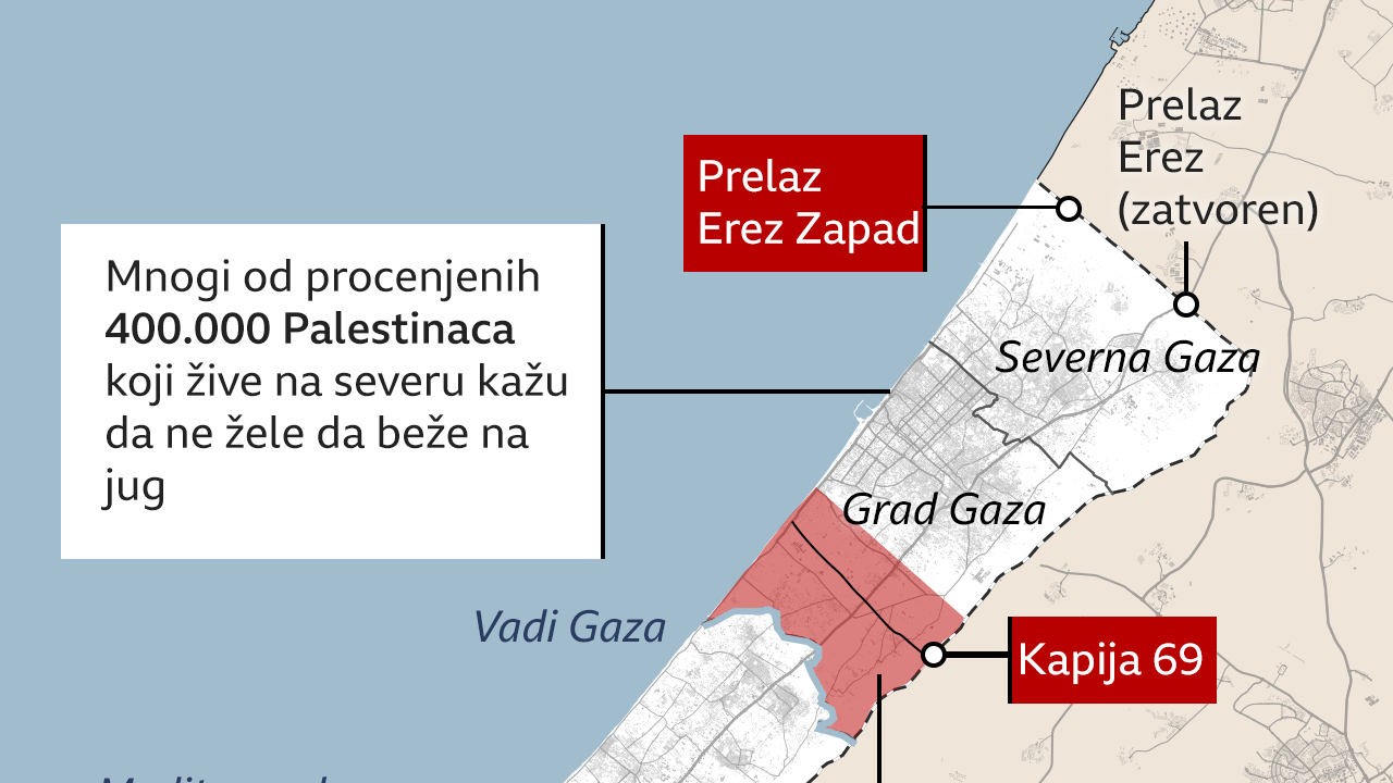 Mapa Gaza prelazi za ulazak pomoći