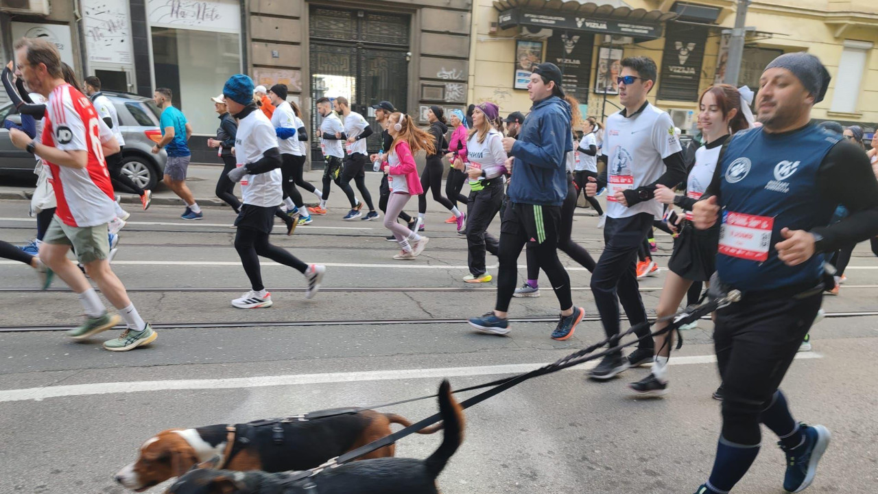 Trkač sa kučićima na ulici