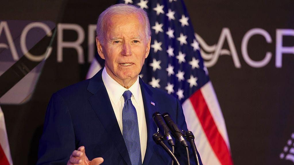 Joe Biden photographed speaking last month at a conference in Chicago