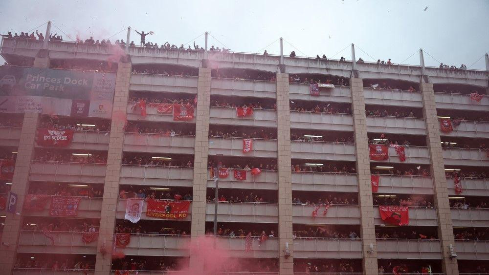liverpul, navijači liverpula, šampionsko slavlje navijača liverpula