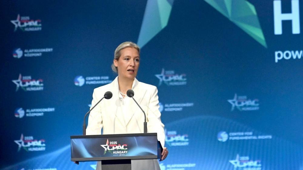 Alis Vajdel iz nemačke ultradesničkarske stranke AfD bila je takođe među govornicima na skupu u Budimpešti