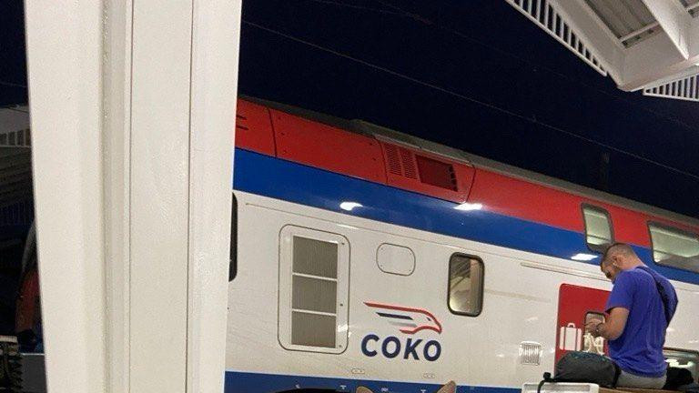 mačka na železničkoj stanici