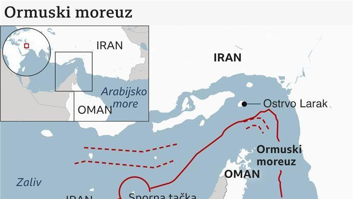 mapa, Ormuski moreuz, nafta, gas