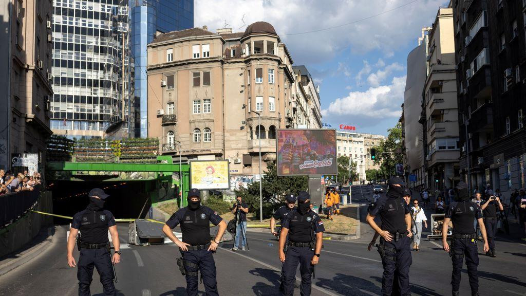 Policija na Zelenom vencu u centru Beograda